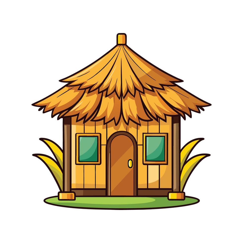 Charming Small Bamboo Hut Design vector