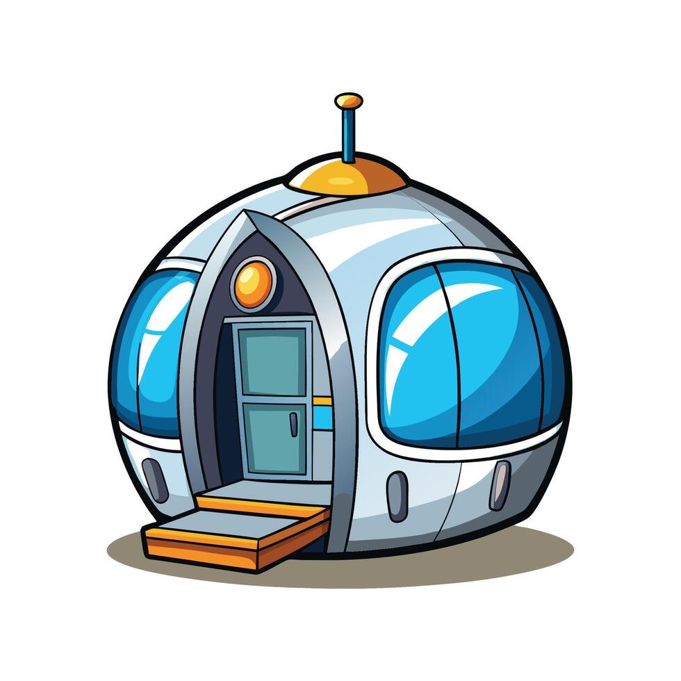 Elegant Futuristic Pod House with Glass vector