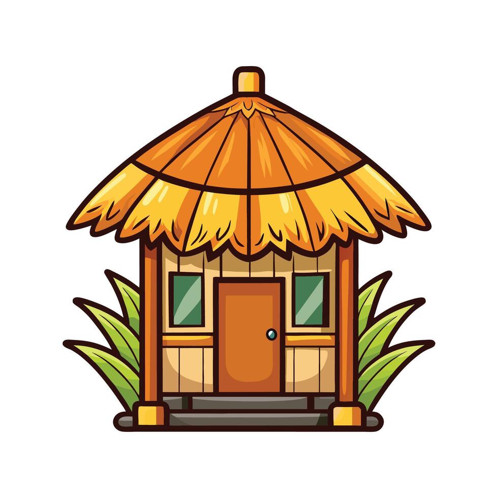 Illustration of Small Bamboo Hut vector