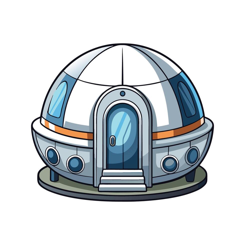 Unique SciFi Dome House Design vector