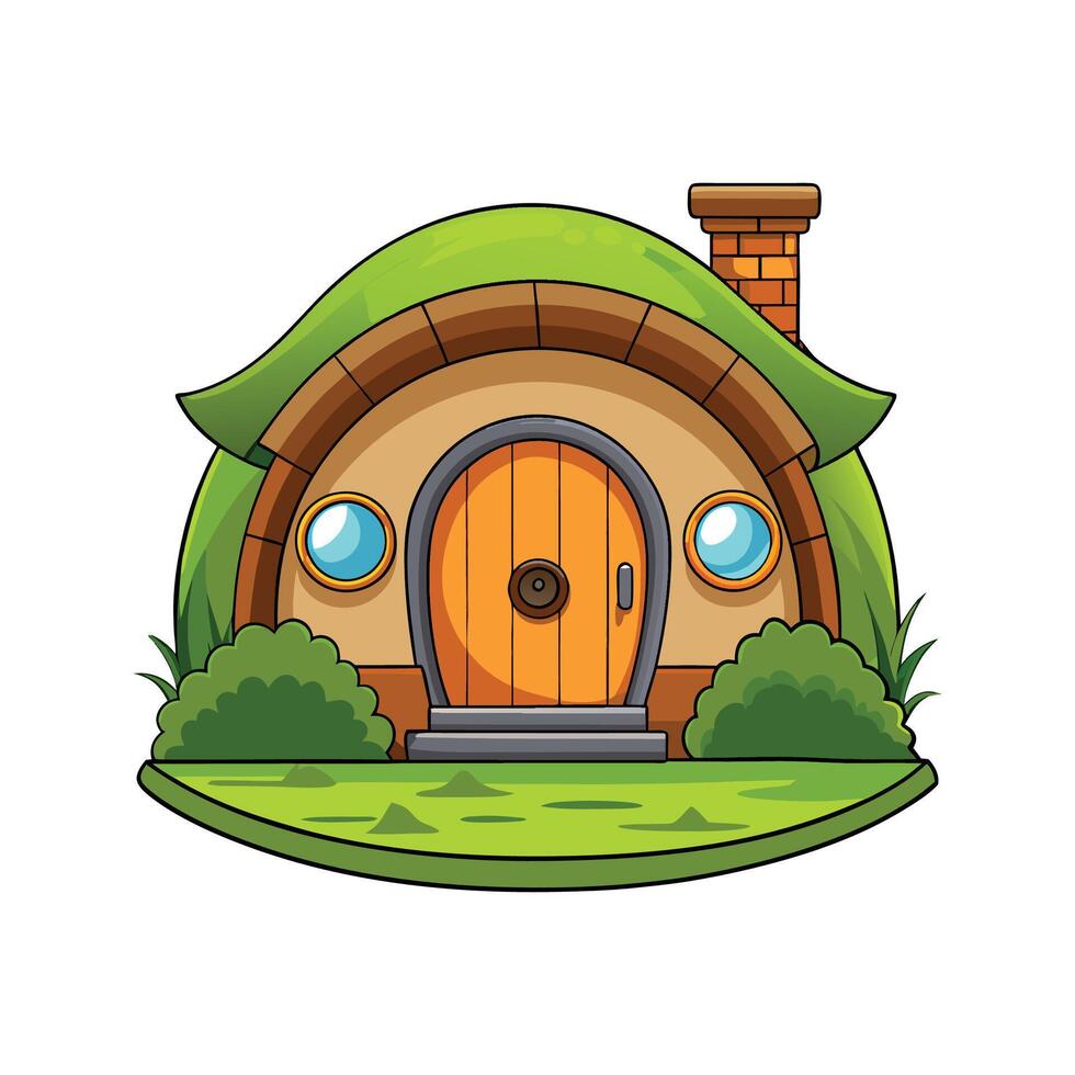 Charming HobbitStyle House Design vector