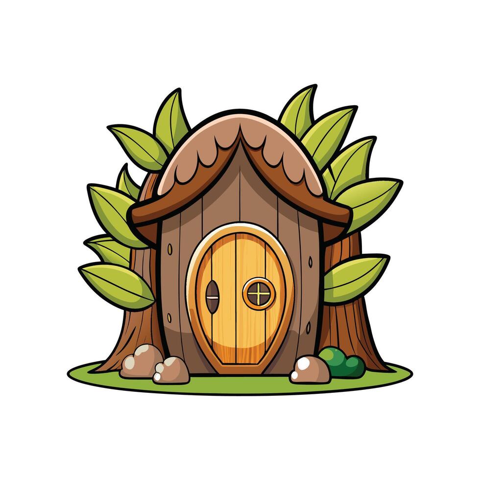 Elegant Tree Stump House Design vector