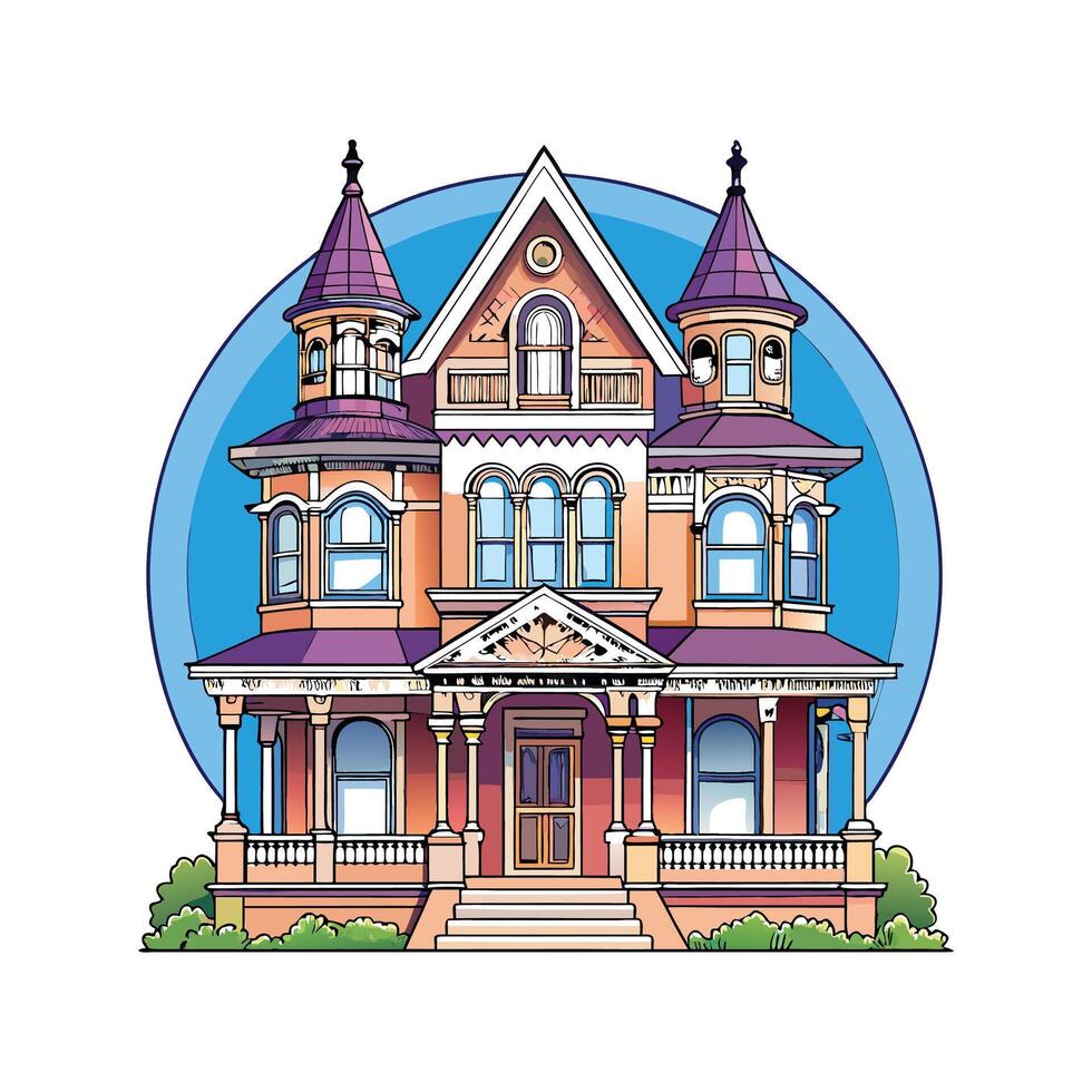 Charming Victorian Mansion Design vector