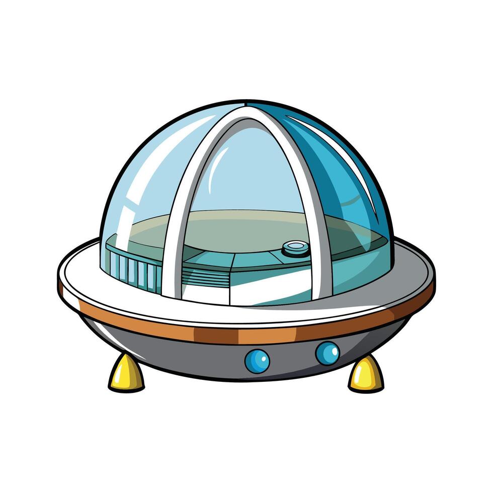 Unique Futuristic Dome House with Roof. vector