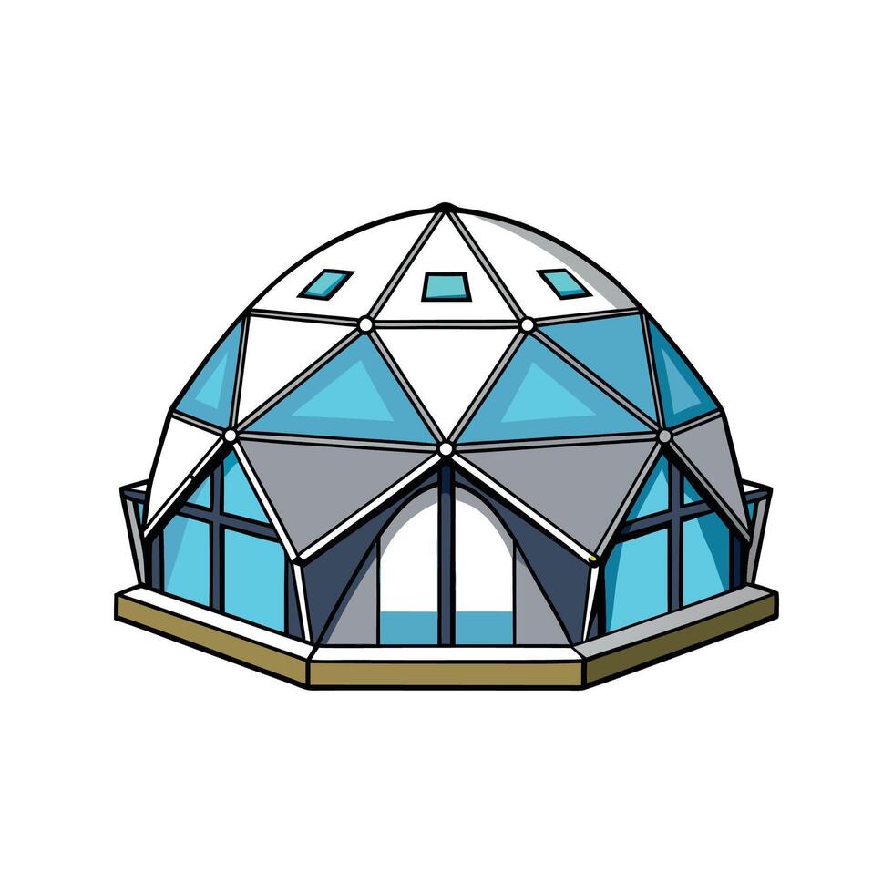 Geodesic Dome House with Futuristic Design. vector