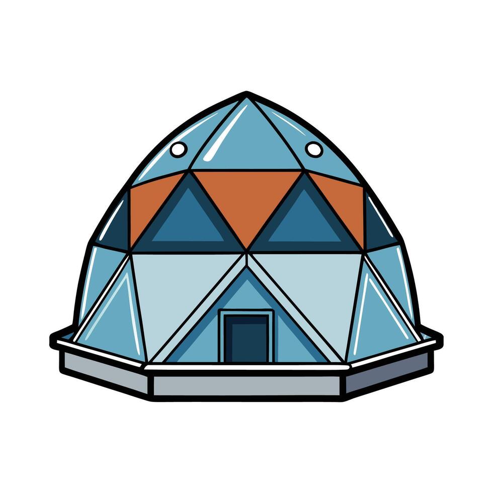 Futuristic Geodesic Dome House Design. vector