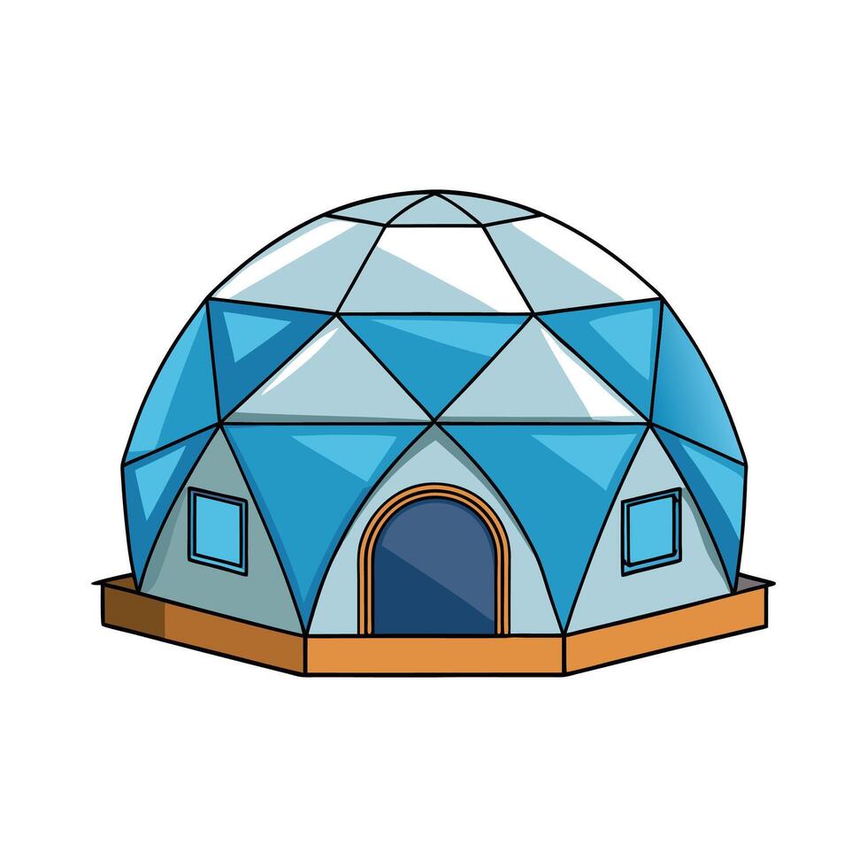 Innovative Curved Roof Geodesic Dome. vector
