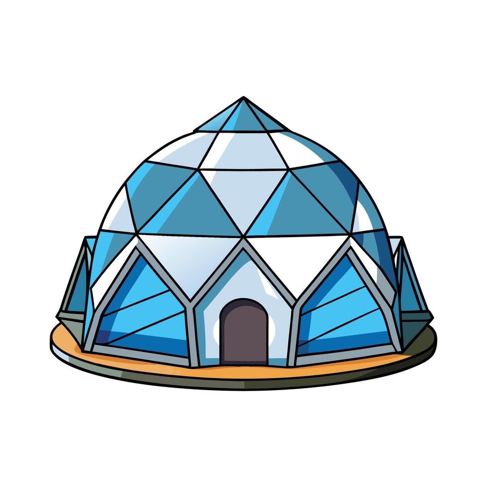Unique Design of Geodesic Dome House. vector