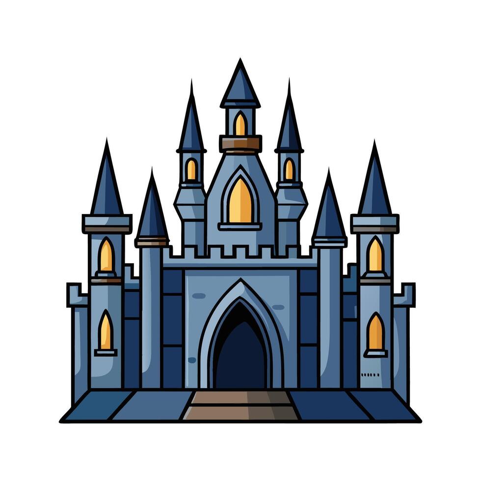 Intricate Gothic Castle with Spires. vector