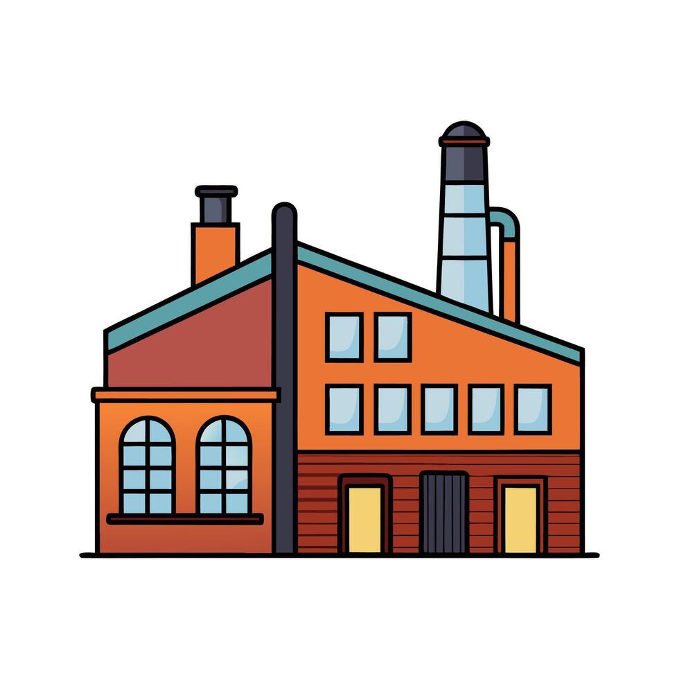 Modern Industrial Loft with Brick Features. vector