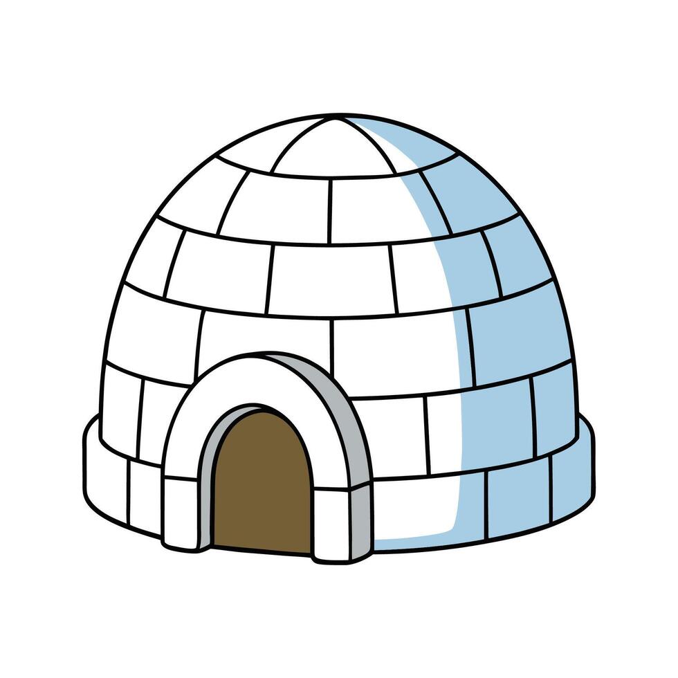 Charming Round Ice Structure Igloo. vector