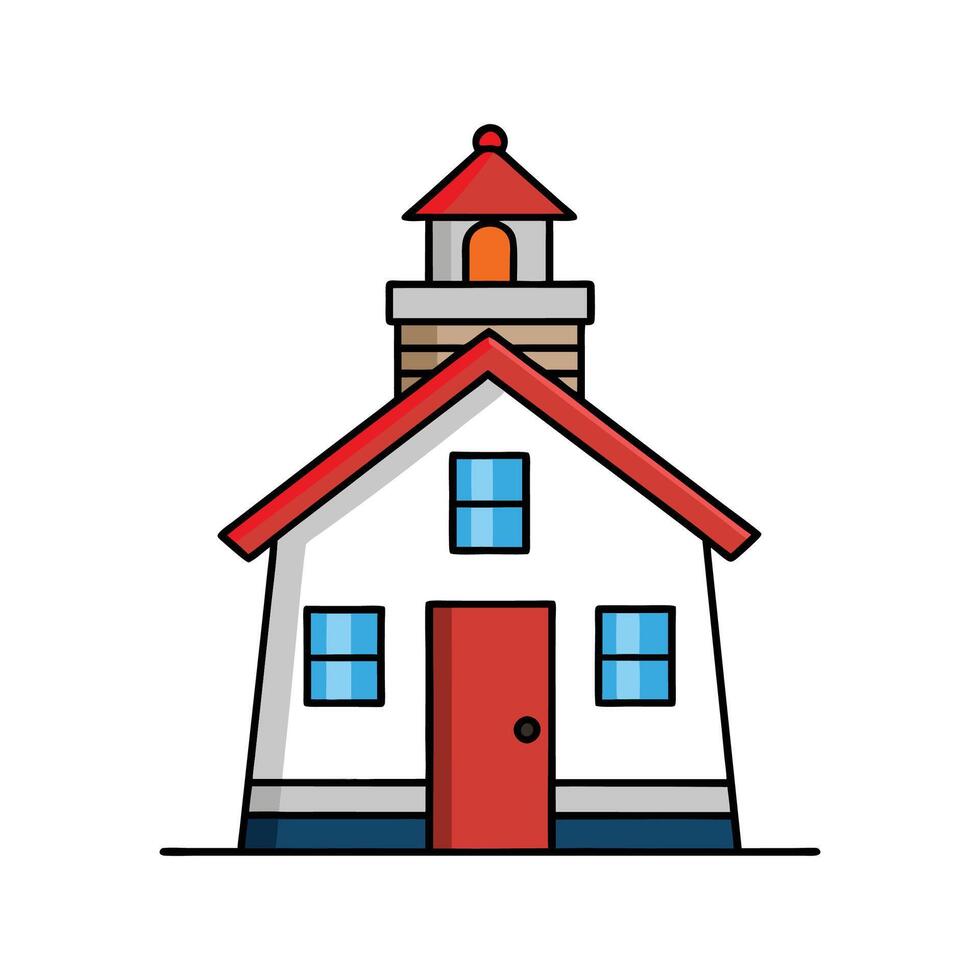 Serene Lighthouse Keepers House Design. vector