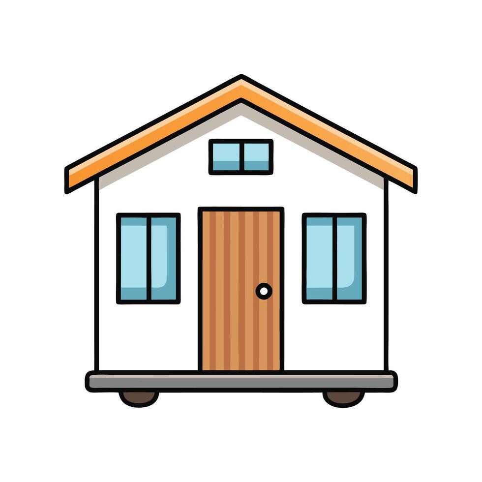 Sleek Design of Minimalist Tiny Home. vector