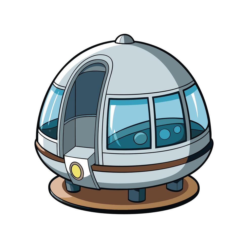 Futuristic Capsule House with Unique Design. vector