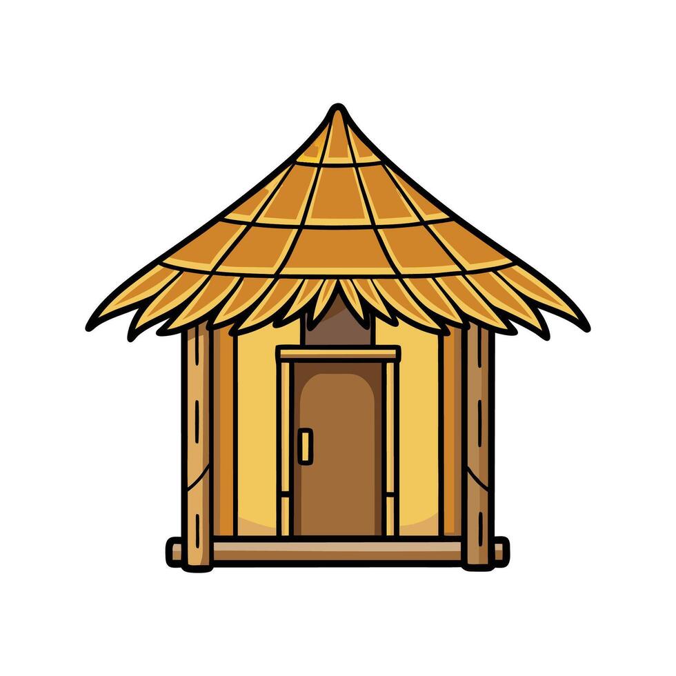 Charming Small Bamboo Hut Design. vector
