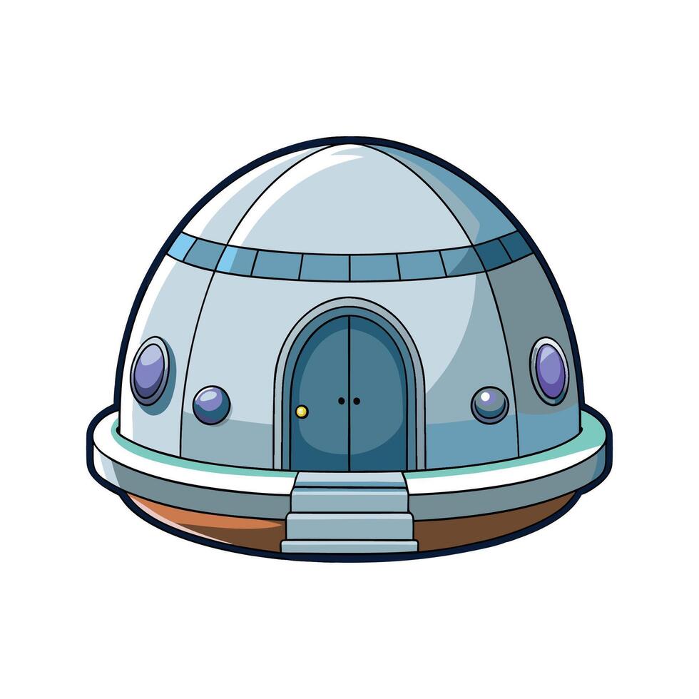 SciFi Small Space Dome House. vector
