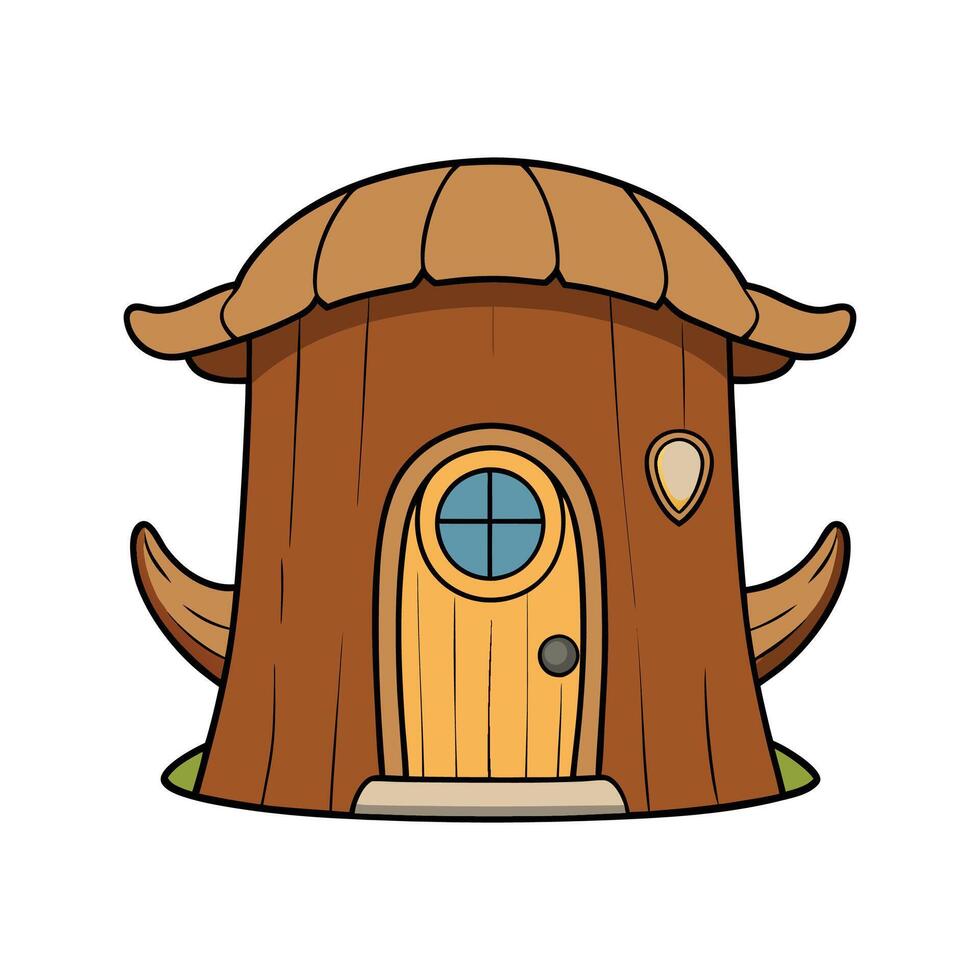 Charming Tree Stump House Design. vector