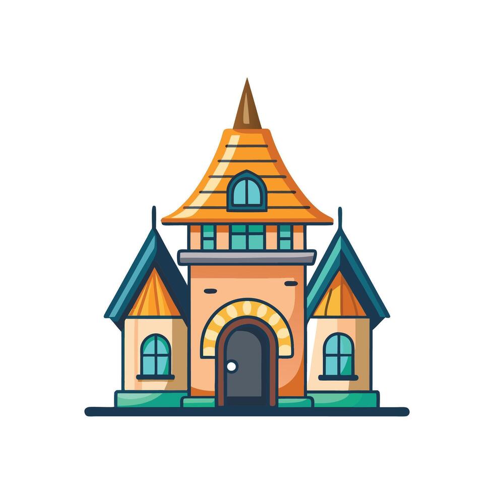 Modern Fairytale Cottage Icon with Unique Features vector