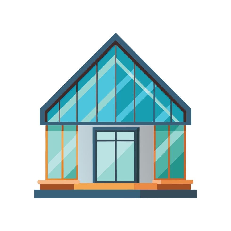 Stylish Glass House Icon with Unique Features vector