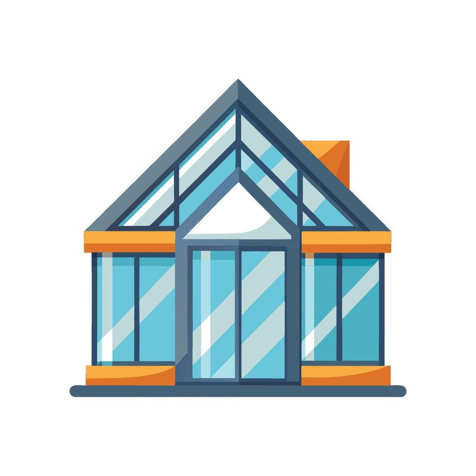 Sleek Glass House Icon with Modern Touch vector