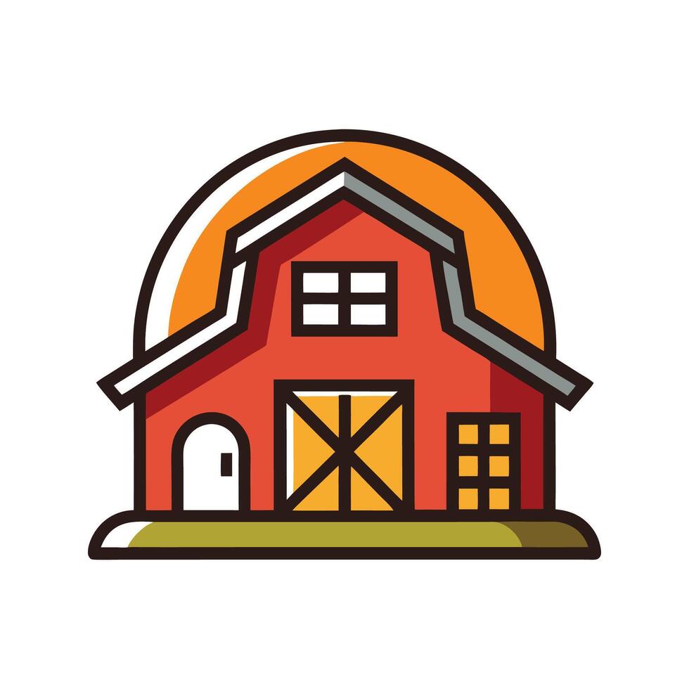 Elegant house has a barn inspired outline design vector