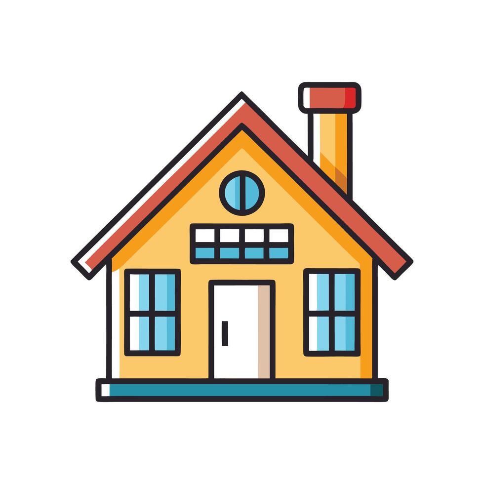 Modern house design featuring a cozy loft space vector