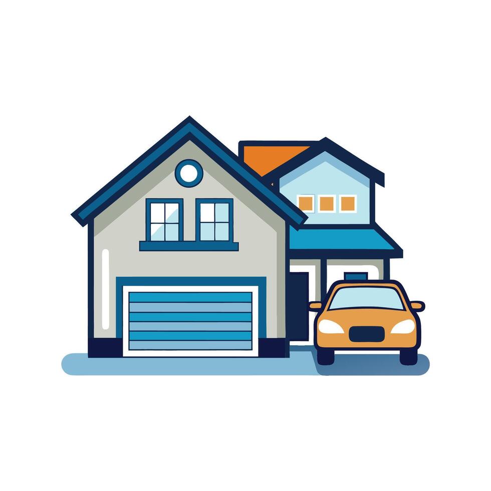 Elegant House with Spacious TwoCar Garage vector