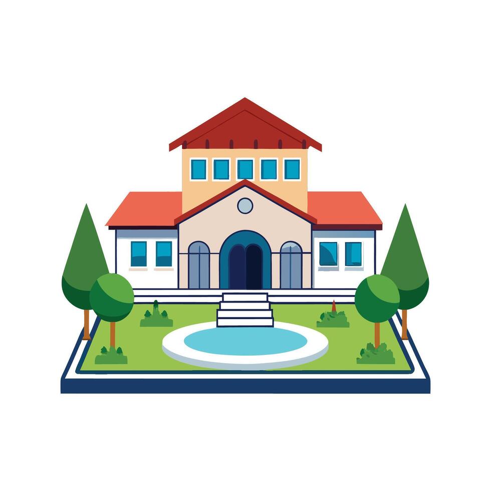 Charming House Featuring Central Courtyard vector