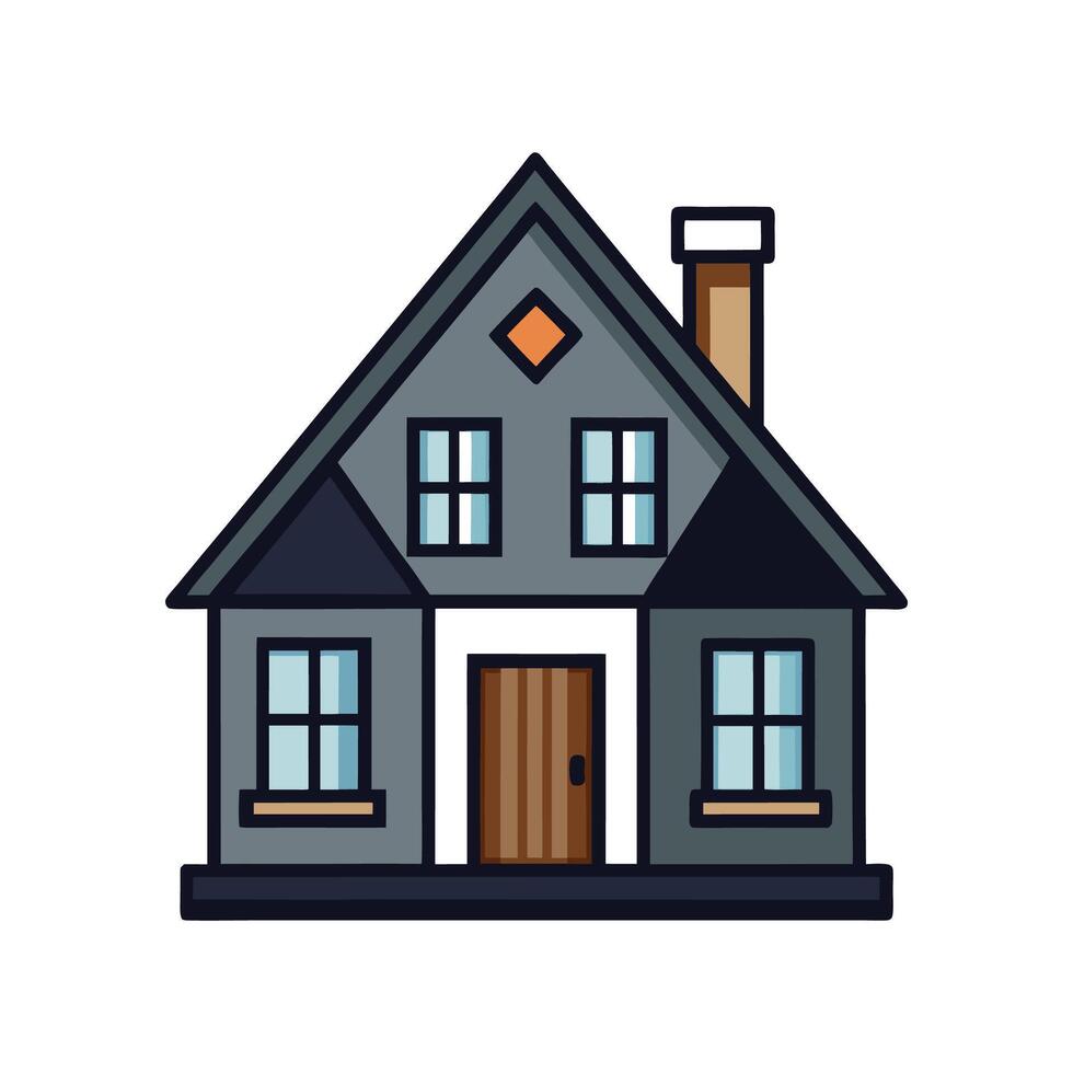 Charming House with Dark Shingles vector