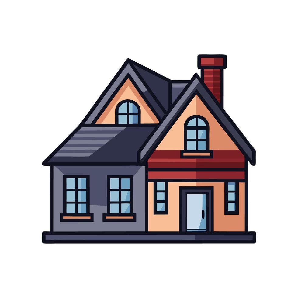 Beautiful House with Inviting Dark Shingles vector