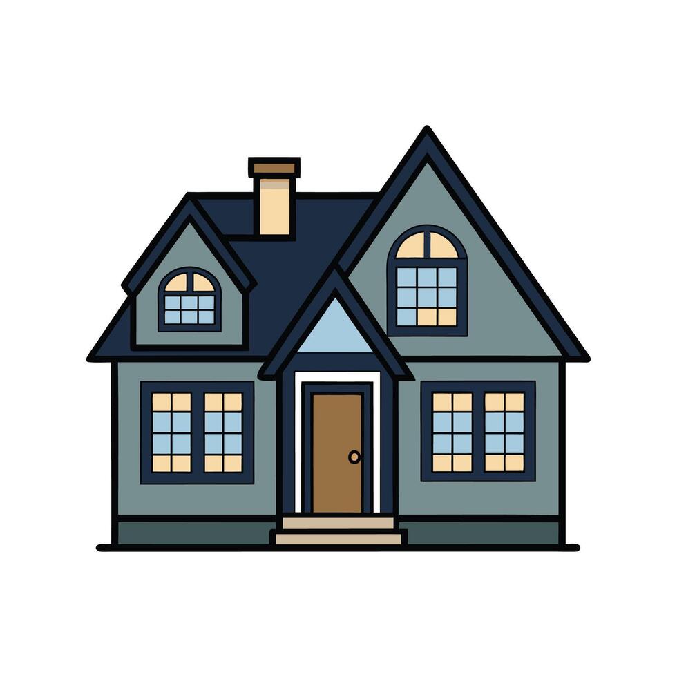 Stylish House Featuring Elegant Dark Shingles vector