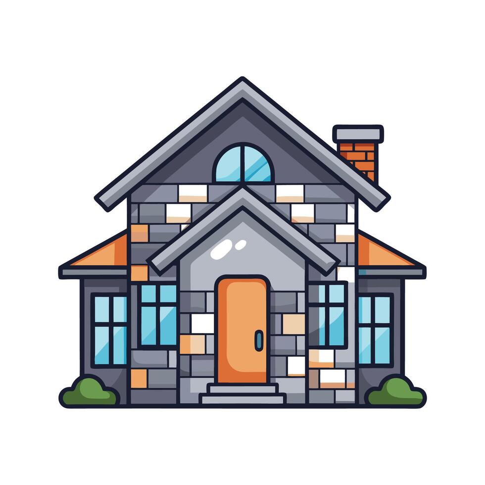 Beautiful House Showcasing Inviting Decorative Stones vector