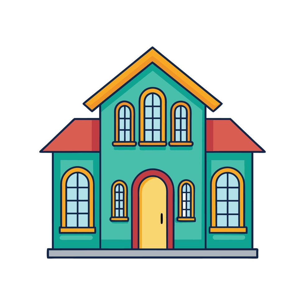Elegant House Featuring Beautiful Window Frames vector