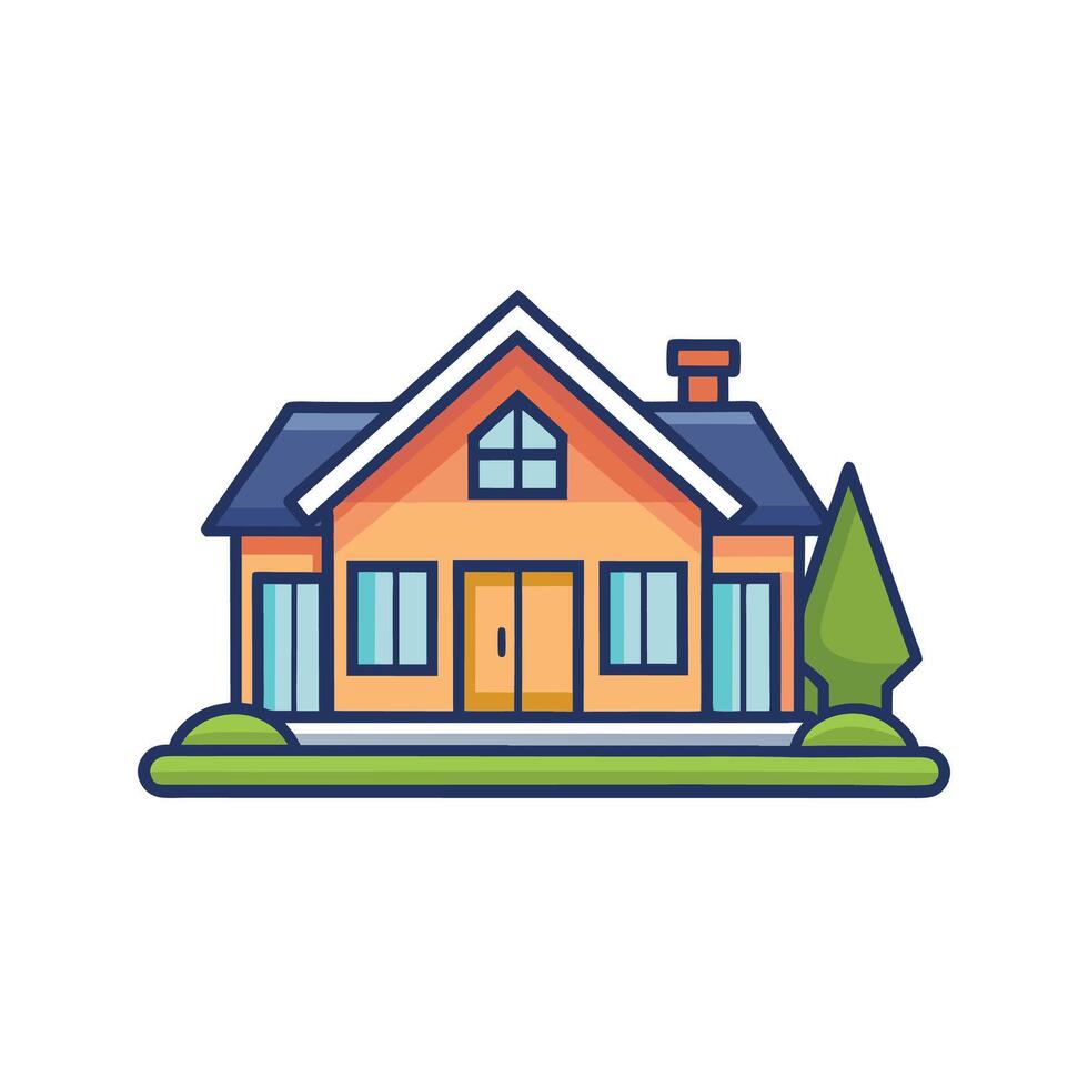 Stylish Residence with Gorgeous Large Yard vector