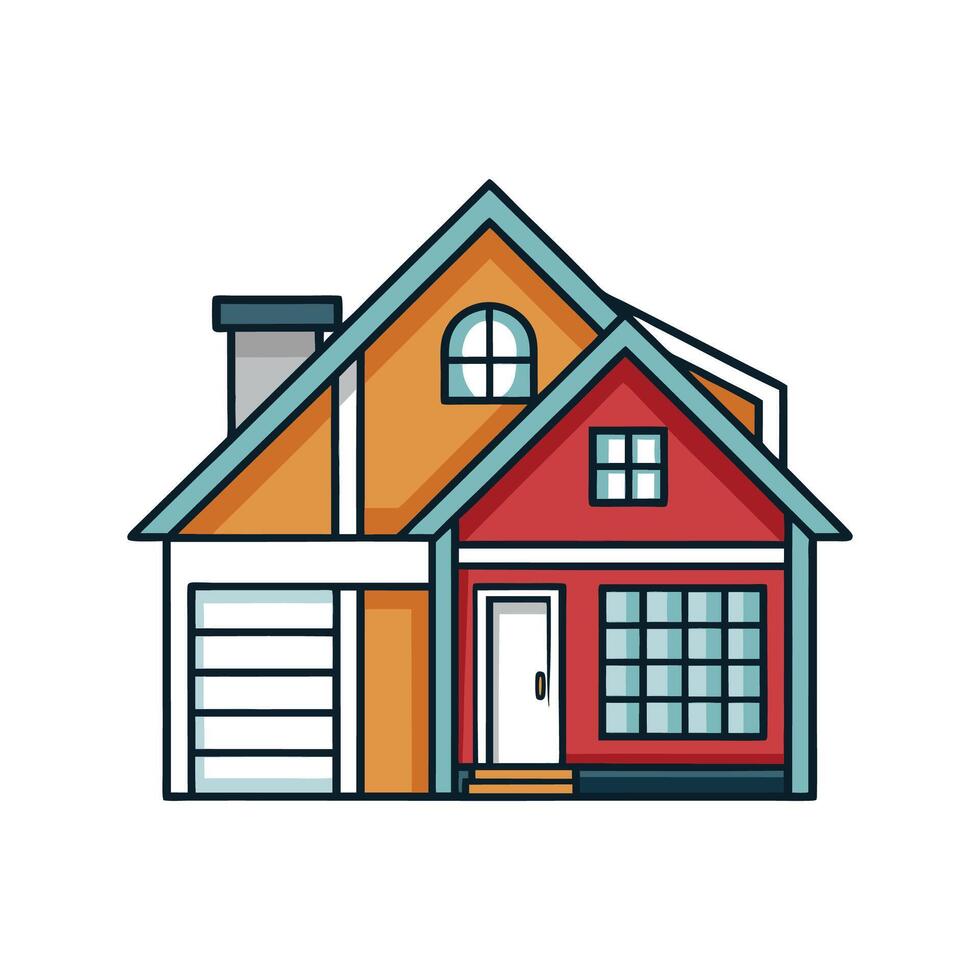 Charming House Featuring Elegant Siding and Shingles vector