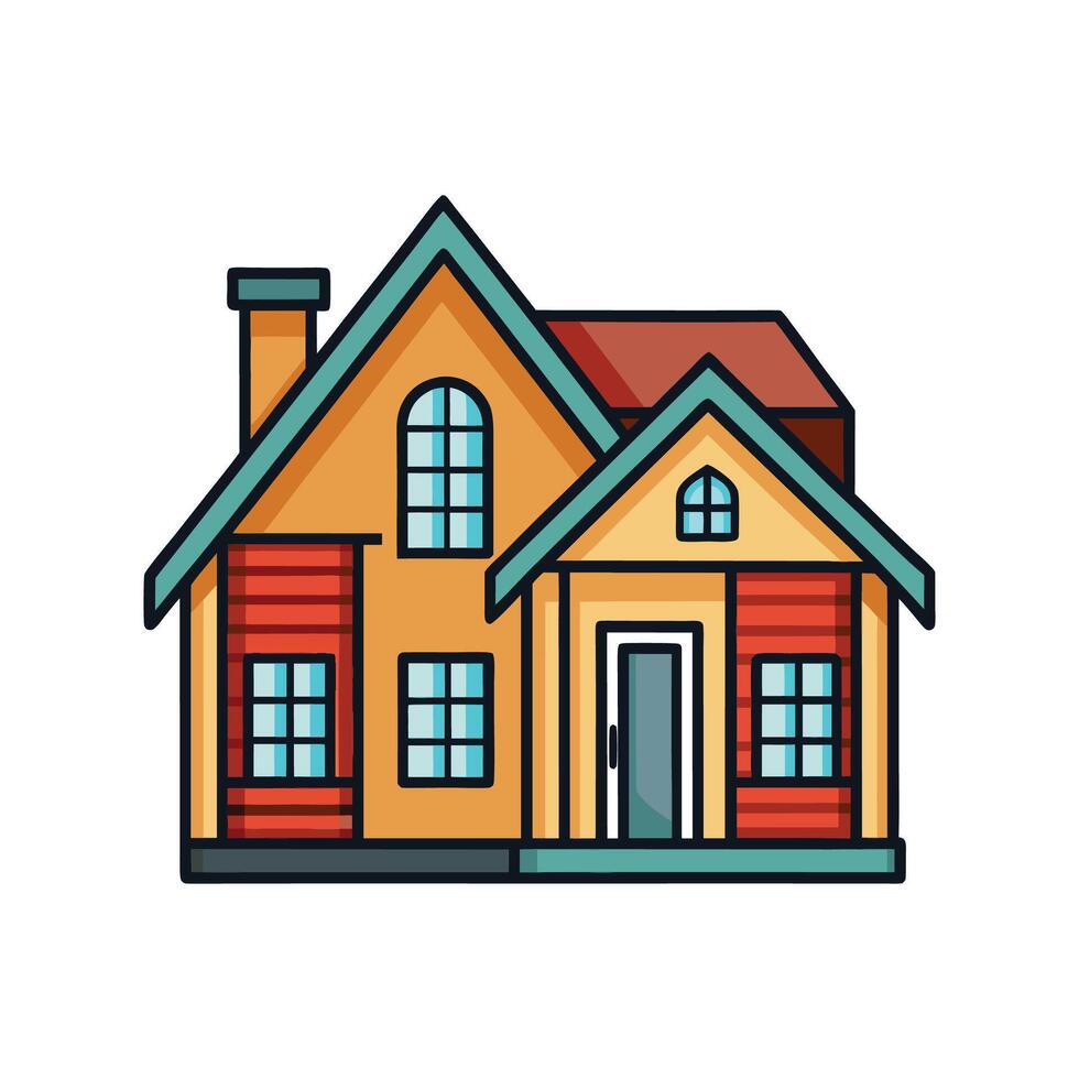 Beautiful Residence with Classic Siding and Shingles vector