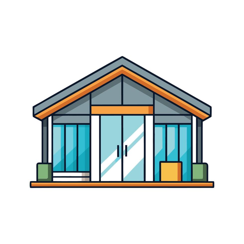 Beautiful Home with Inviting Sliding Patio Doors vector