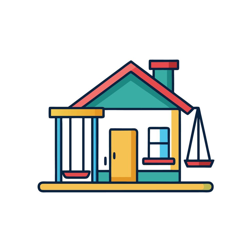 Elegant Residence with Inviting Swing Set vector