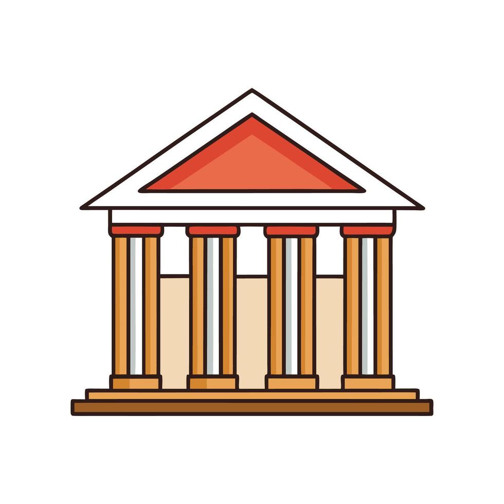 Elegant Residence with Decorative Tall Columns vector