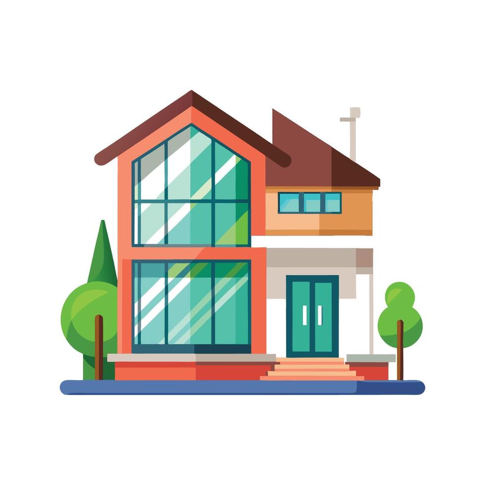 Elegant Residence with Modern Design Elements vector