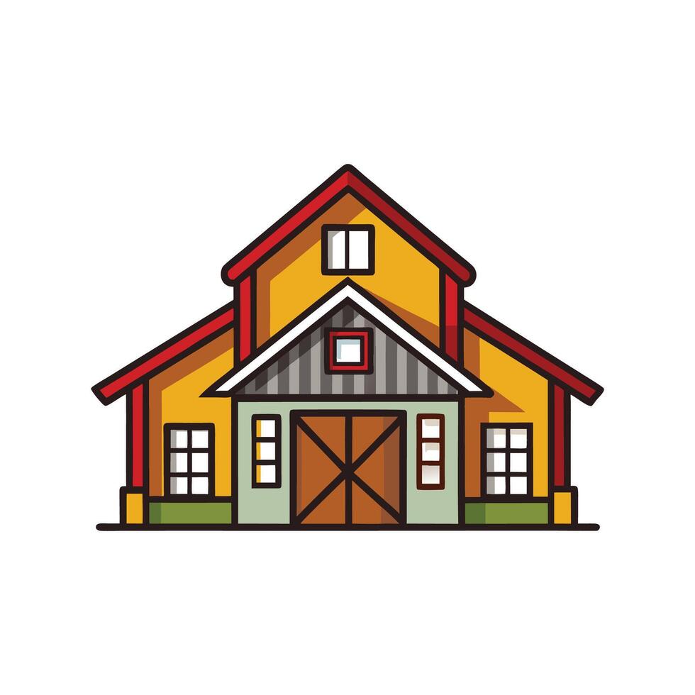Stylish Rustic Farmhouse Featuring Authentic Design vector