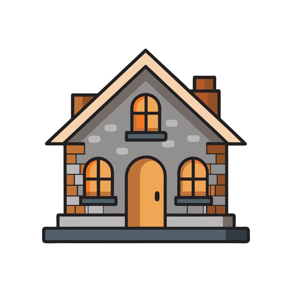 Charming Stone Cottage with Rustic Appeal vector