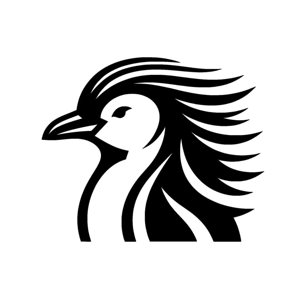 Artistic monochrome penguin logo a stylized avian portrait featuring dynamic lines creating a sleek, elegant design, perfect for branding. vector