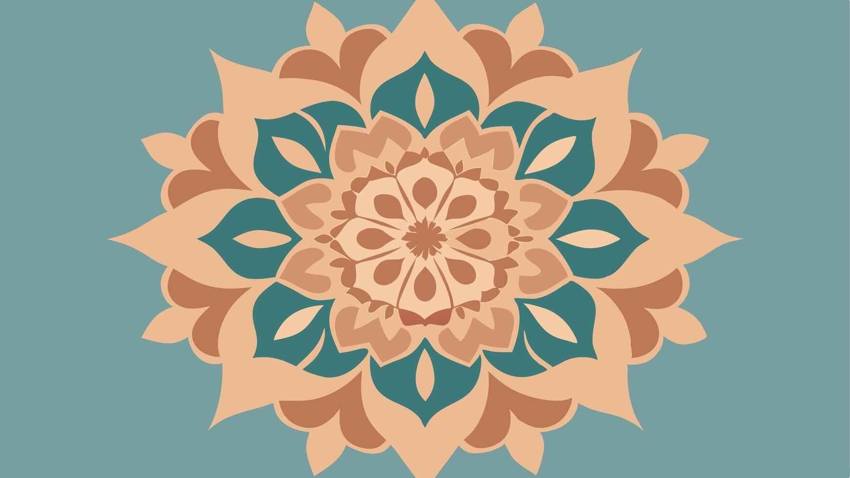 Mandala Floral Fusion Textile Pattern Abstract Art in Vibrant Colors and Geometric Shapes for Modern Fashion and Interior Design vector