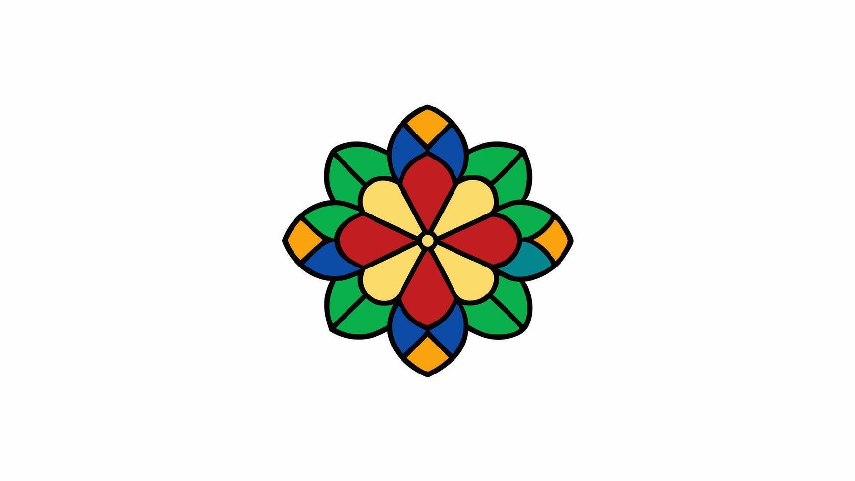 Rainbow Glass Stained Floral Design with a Colorful Artistic Pattern Seamless vector