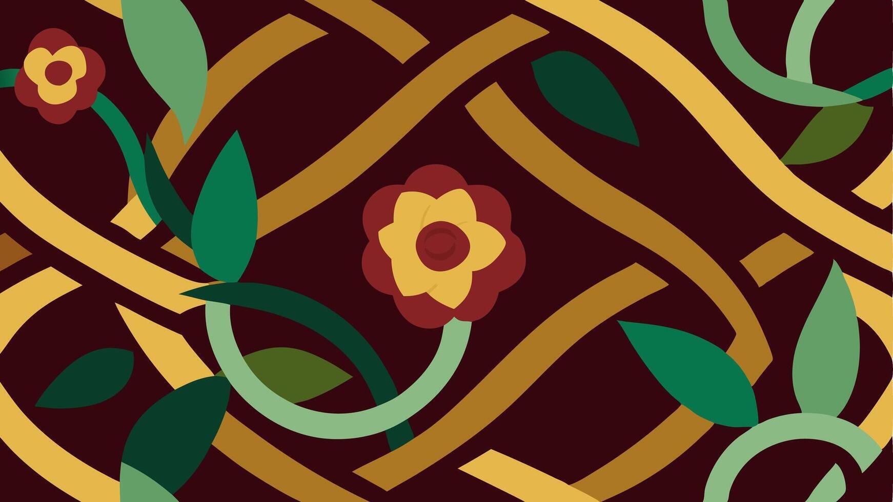 Elegant Floral Tapestry Ornamental Woven Textile Pattern vector
