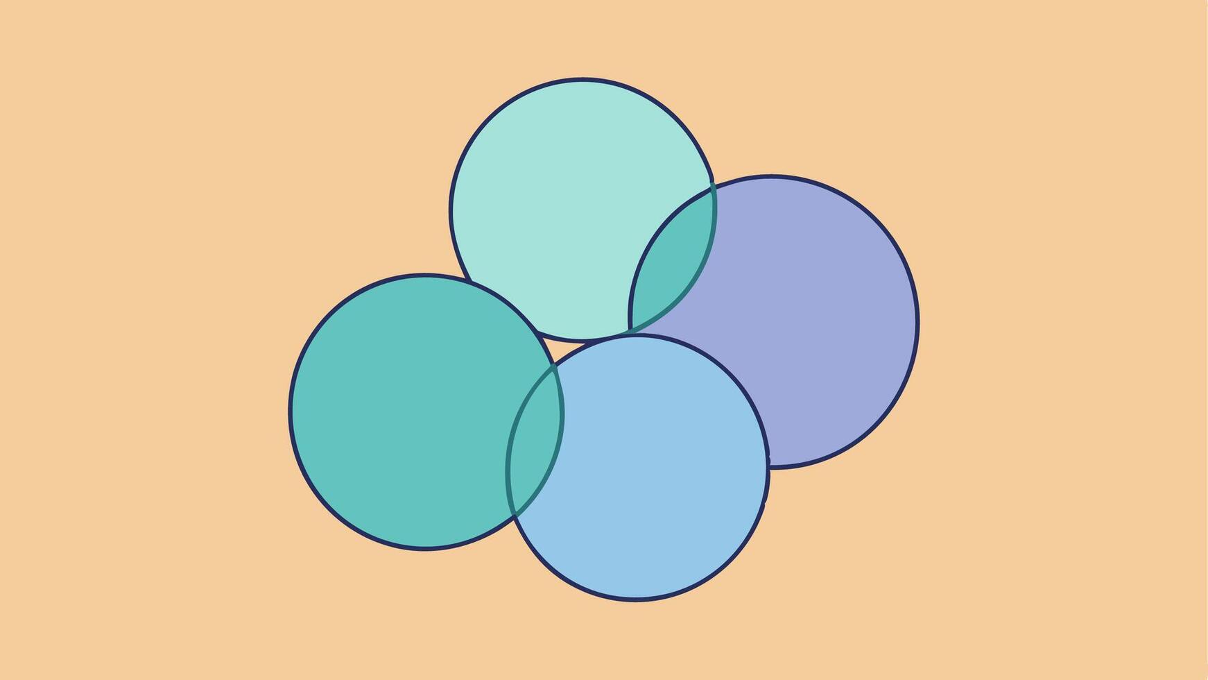 Faded Overlapping Circles Design with Abstract Colorful Pattern for Background vector