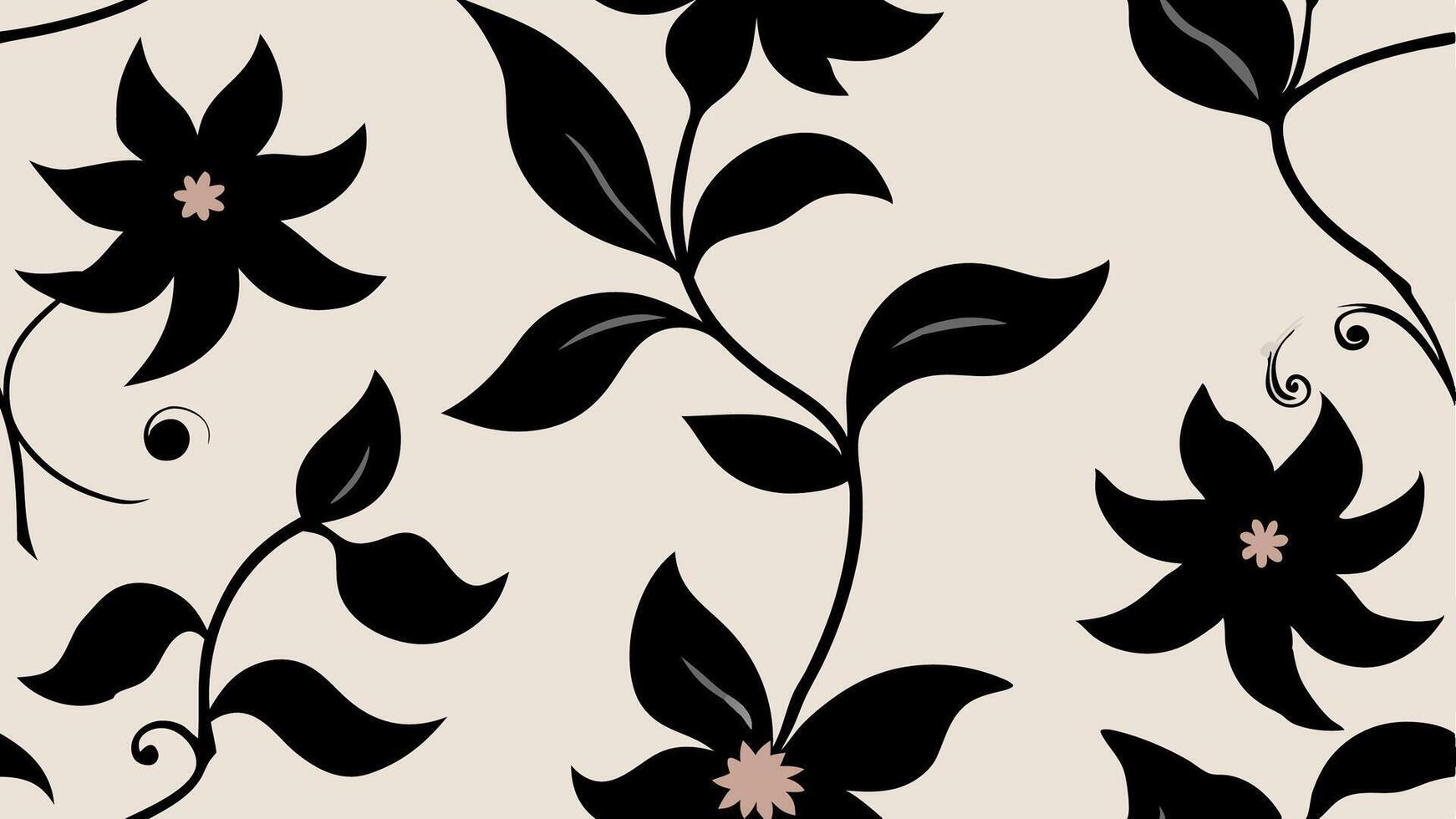 Elegant Flowing Abstract Floral Seamless Textile Design for and Home Decor vector