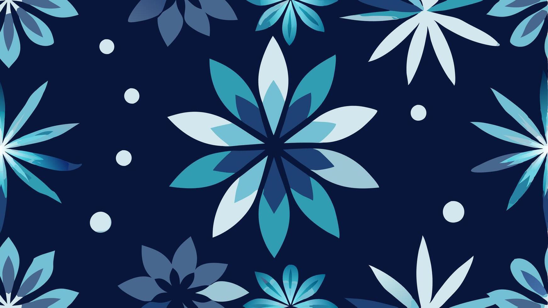 Winter Night Frosted Floral Pattern A Serene Cool Seamless Design Fabrics and Wallpapers vector