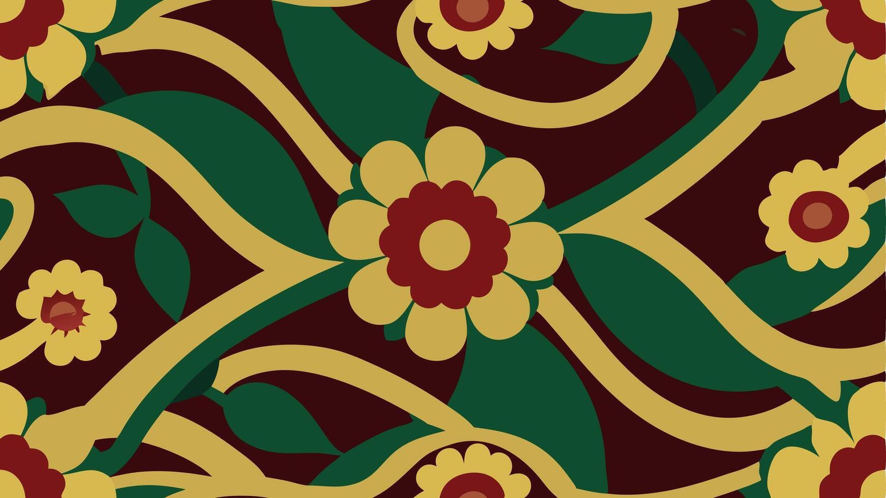 Tangled Vine Floral Tapestry with Rich Woven Style Seamless Design vector